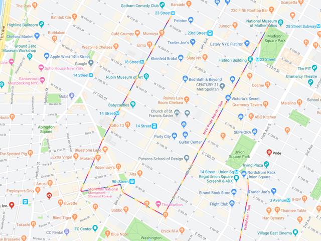 NYC Pride March Map