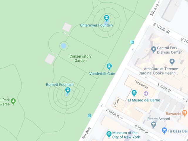 Central Park Conservatory Garden Map
